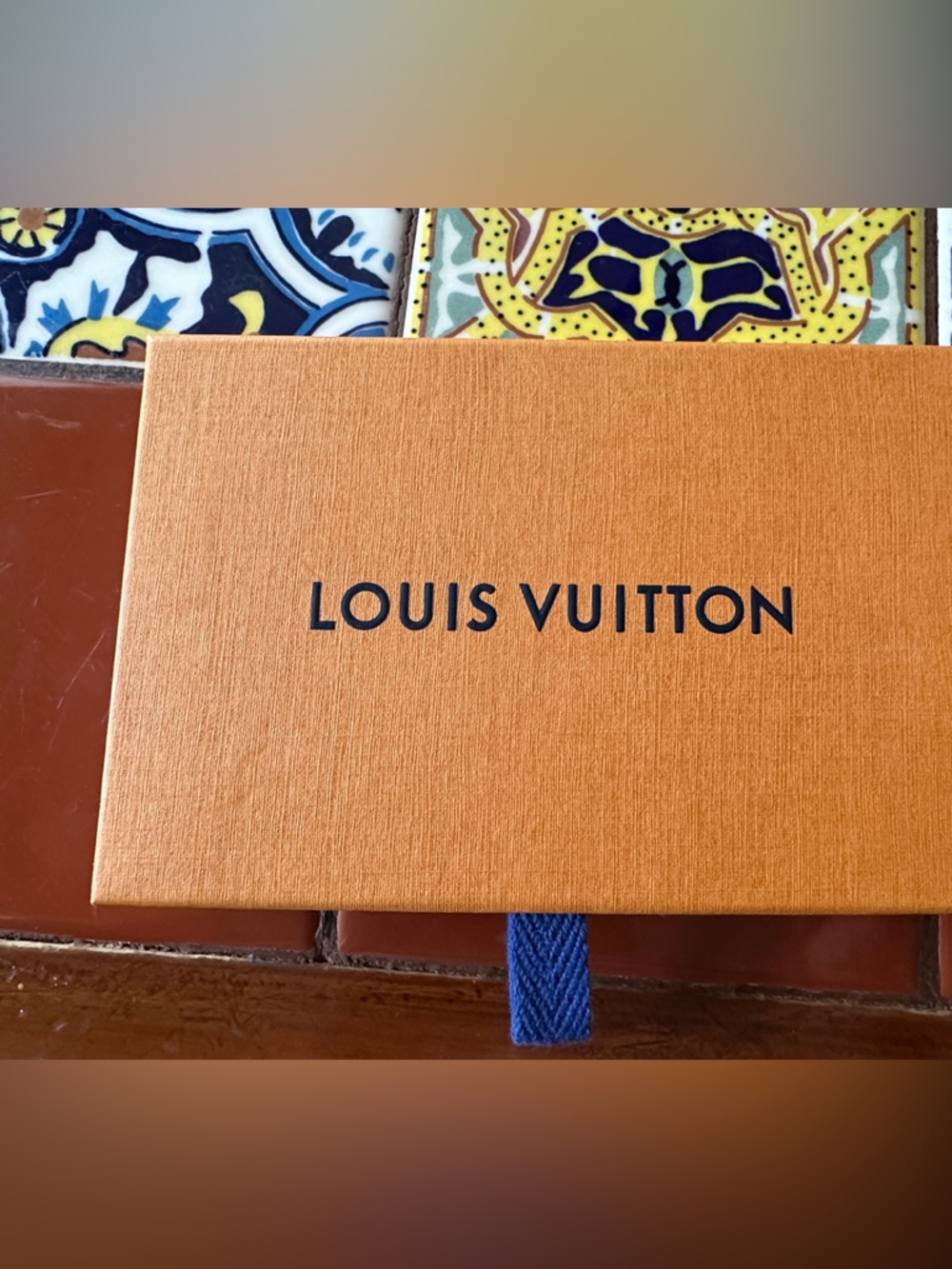 Louis Vuitton Orange Box with Navy Logo